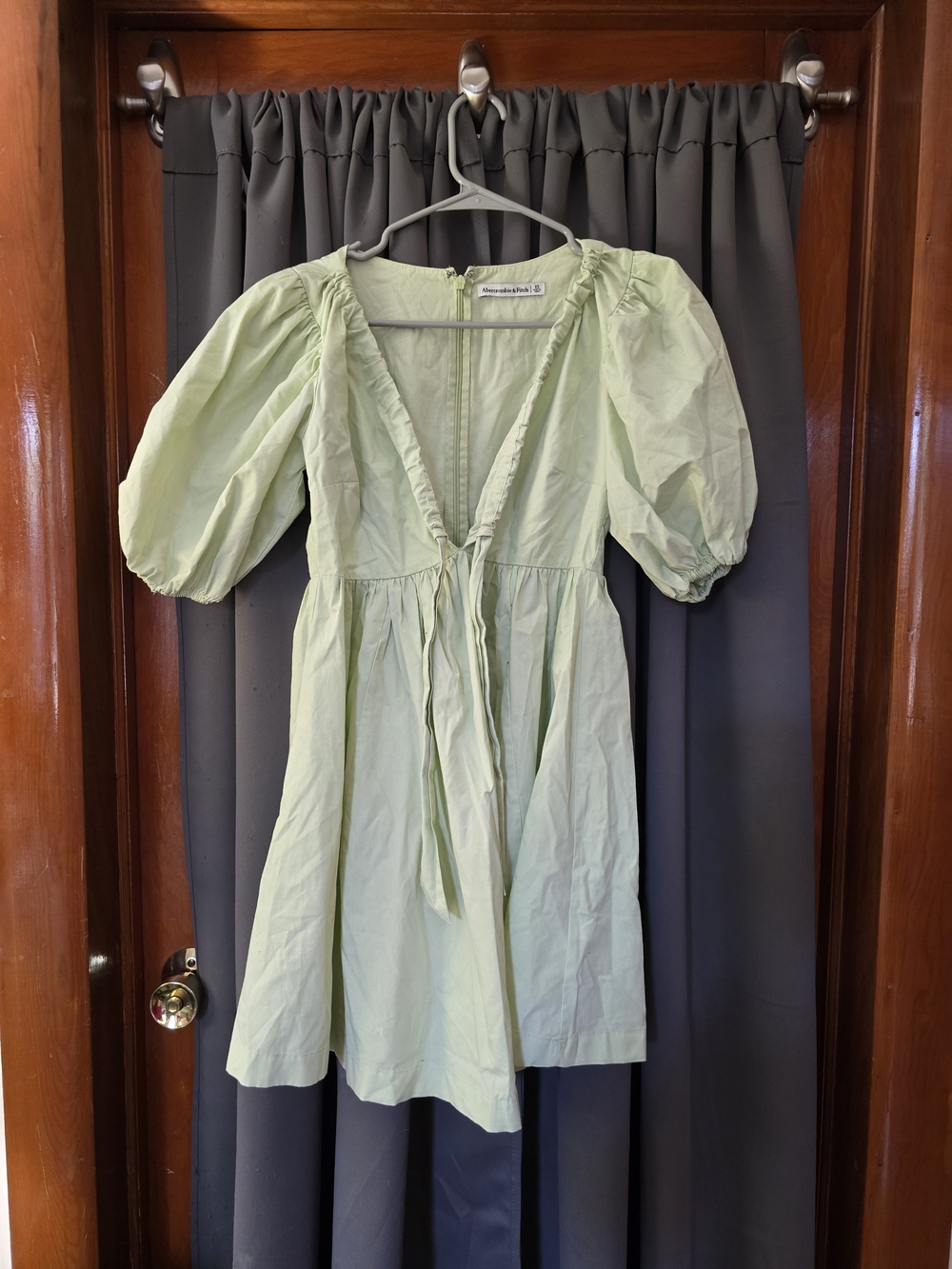 Abercrombie & Fitch Pale Green Ruffle Mini Dress
